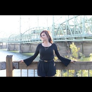 Long sleeve black romper!
